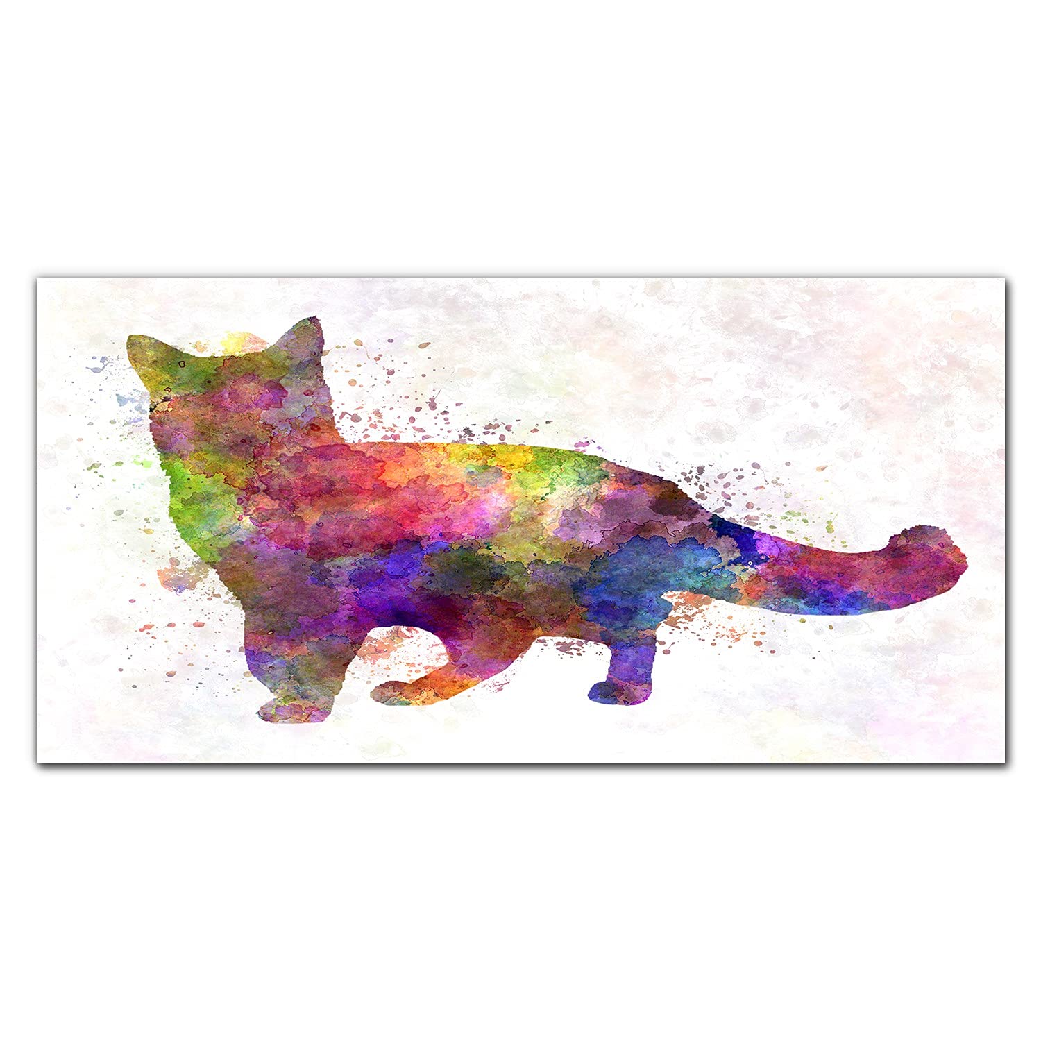 Crédence de cuisine dosseret en verre trempé 100x50cm adhésive murale décoration chat