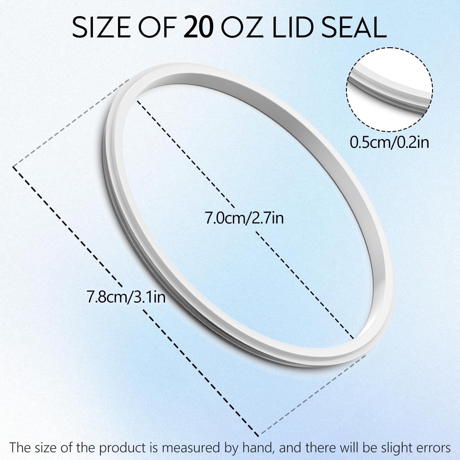 20 oz Replacement Lid Seal Gaskets for Yeti Stainless Steel Insulated Tumbler Mugs, 4Pcs, White - Image 2
