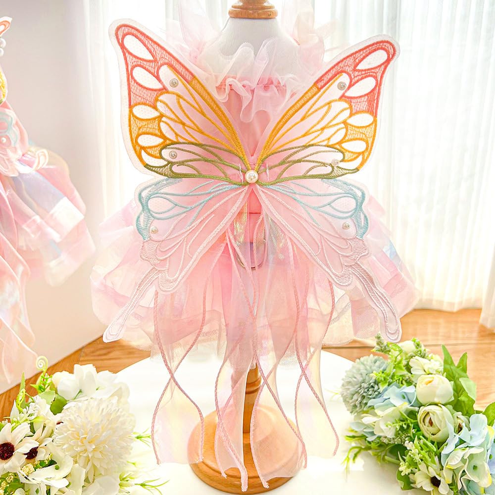 BT Bear Dog Princess Dresses, Dog Wedding Dress with Multi-Layer Princess Tutu Skirt for Small Medium Dogs Pink XXXL - Image 2