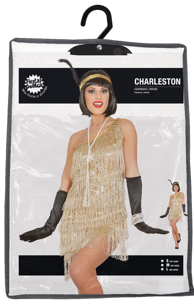 FIESTAS GUIRCA | Costume Charleston Années '20 Femme - Robe et Bandeau - Costumes d'Époque pour Fêtes Déguisées, Carnaval et Halloween - Idéal pour Adultes