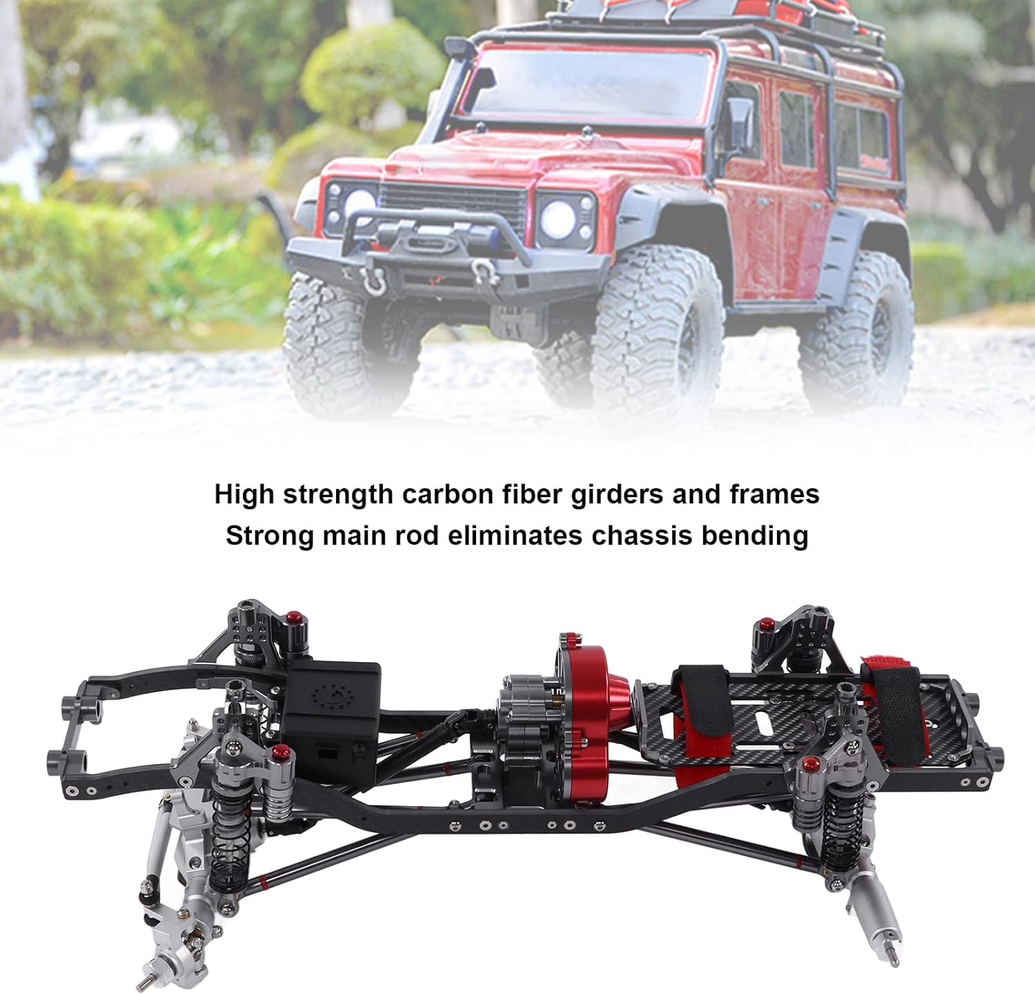 Metal Chassis Frame Kit, 313mm Wheelbase Metal Chassis Frame Kit High Strength Reliable for SCX10 for 1/10 RC Off Road for 1/10 RC Crawler(Silver)
