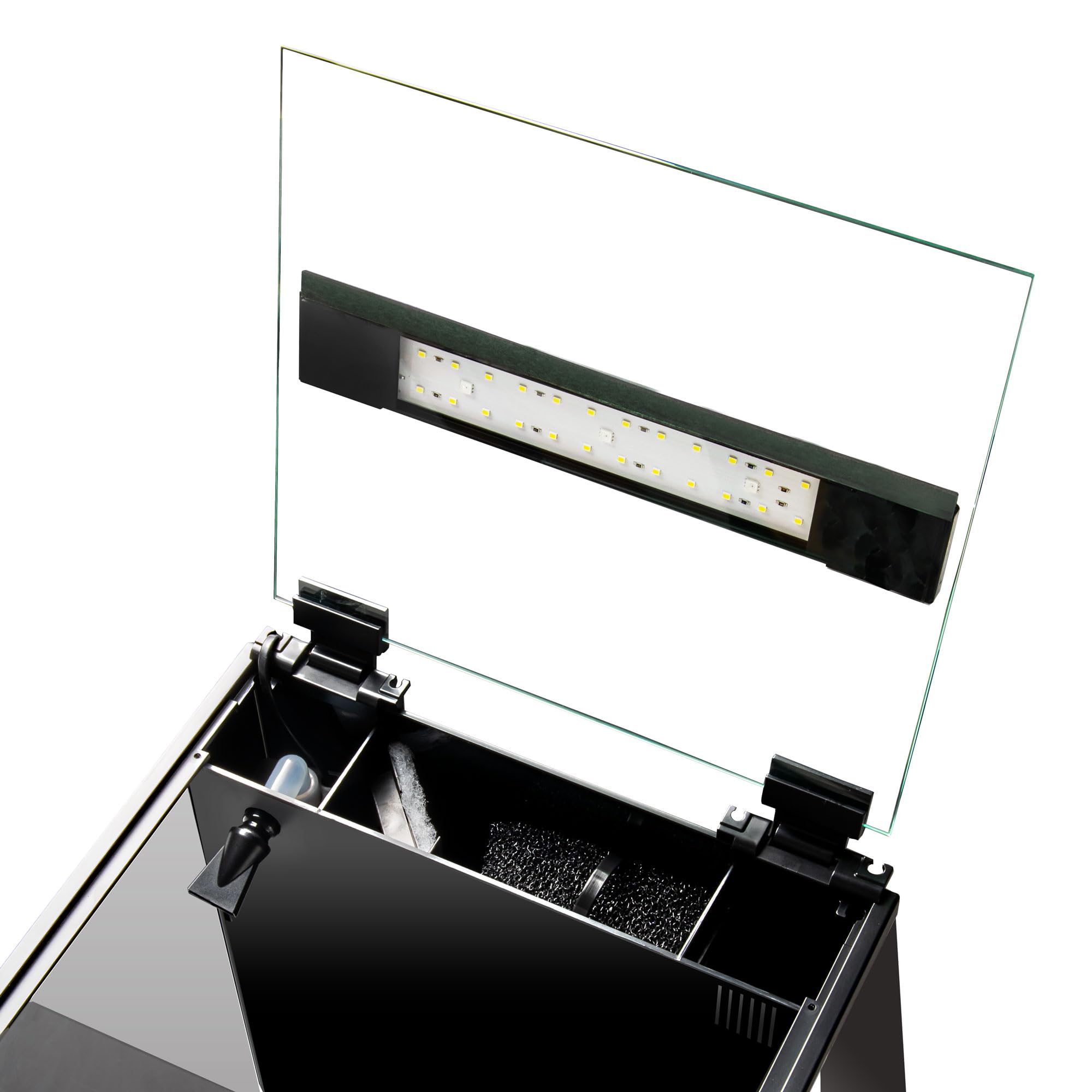 Aquatop BFK-08 Glas-Aquarium-Set mit Filter und LED-Beleuchtung, All-in-One-Fischtank, ideal für Süß- und Salzwasser, 2,5 l