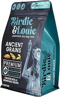 Birdie and Louie Dry Dog Food Chicken Meal & Brown Rice Recipe 3.5 Lb Easy Seal Bag (1 Bag)