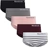 Reebok Hipster Panties for Women - 5 Pack Stretch Performance Seamless Underwear with Relaxed Tagless Waist (S-XL)