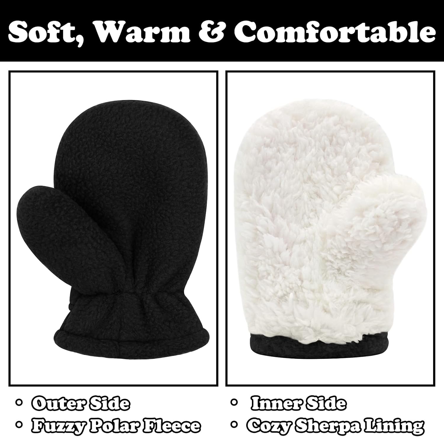 Sarfel Baby Mittens Toddler Gloves Kids Winter Gloves Baby Girl Boy Winter Mittens Infant Mittens 2 Pair Pack - Image 2