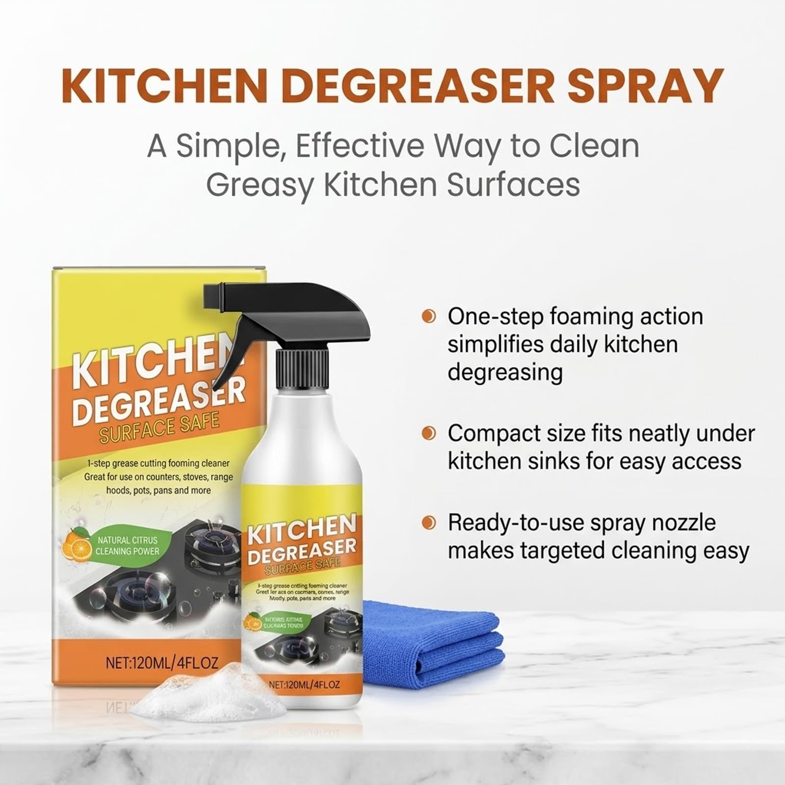 Heavy Duty Kitchen Degreaser środek do czyszczenia piany, środek do usuwania plam z oleju i tłuszczu, do naczyń kuchennych i blatów roboczych, piekarnika, płyty kuchennej, okapu kuchennego (5 szt.)