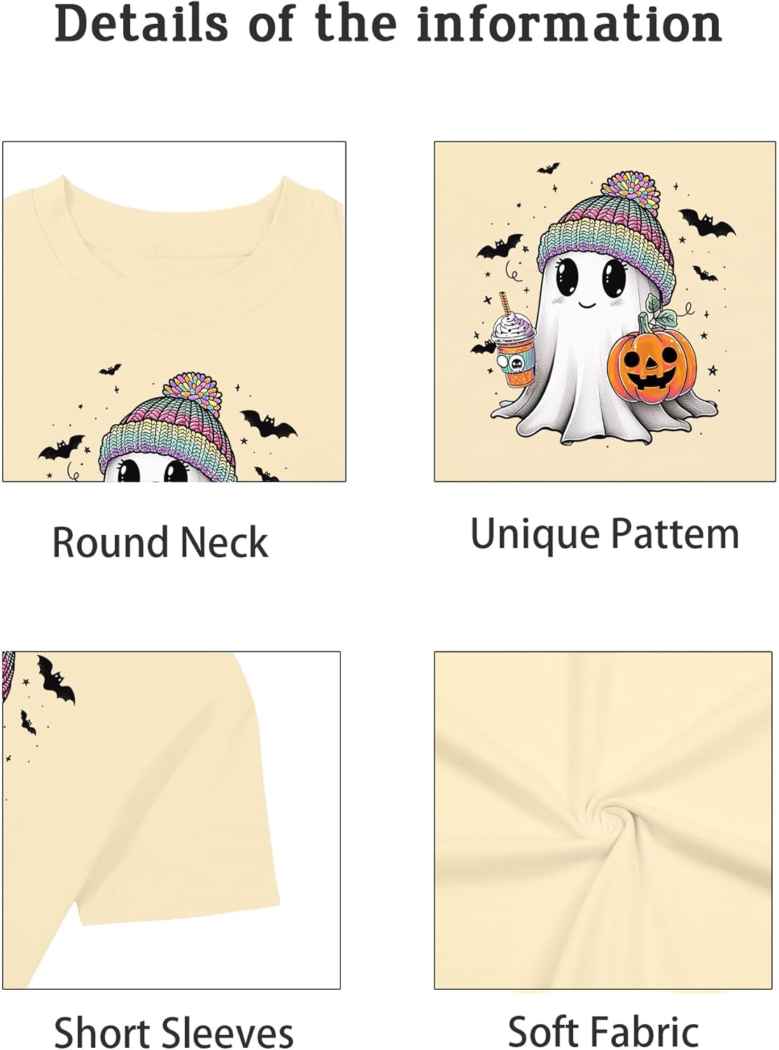 Toddler Halloween Shirt Baby Boy Girls Ghost Pumpkin Tshirts Kids Fall Spooky Season Short Sleeve Tee Tops - Image 6