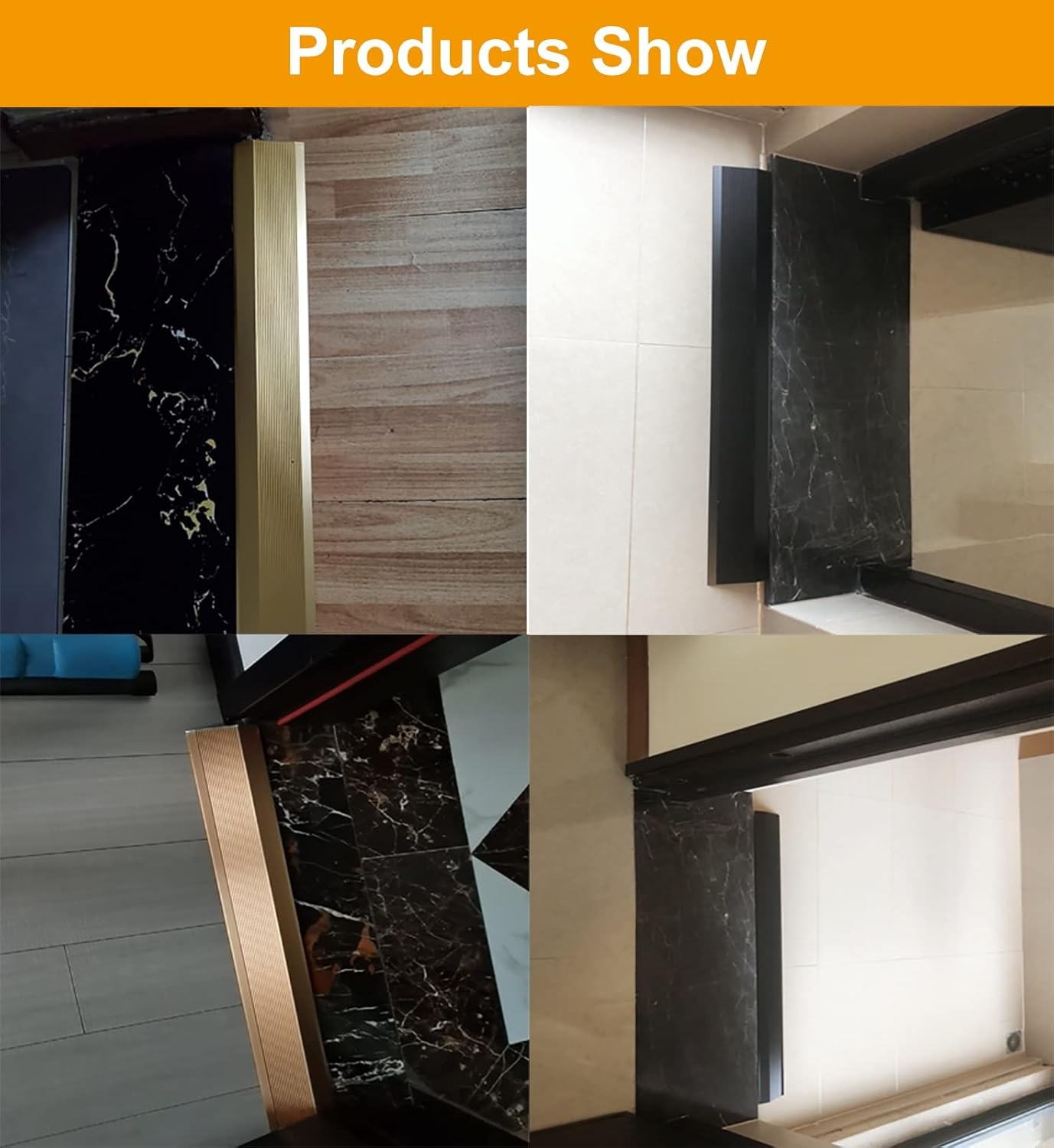 Wood to Tile Transition Strips 72 Inches Arc Floor Cover, Aluminum Alloy Threshold Strip Ideal for Laminate, Hardwood in Doorways - Easy Installation