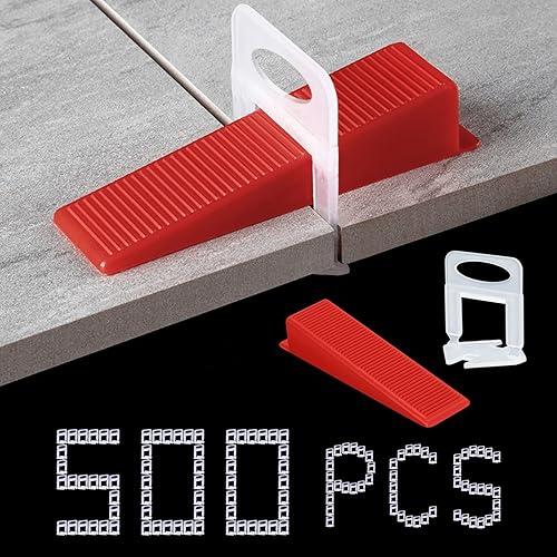 Sistema de nivelación de azulejos, 400 piezas, clips espaciadores de nivelación de azulejos y 100 piezas de cuñas reutilizables, juego de