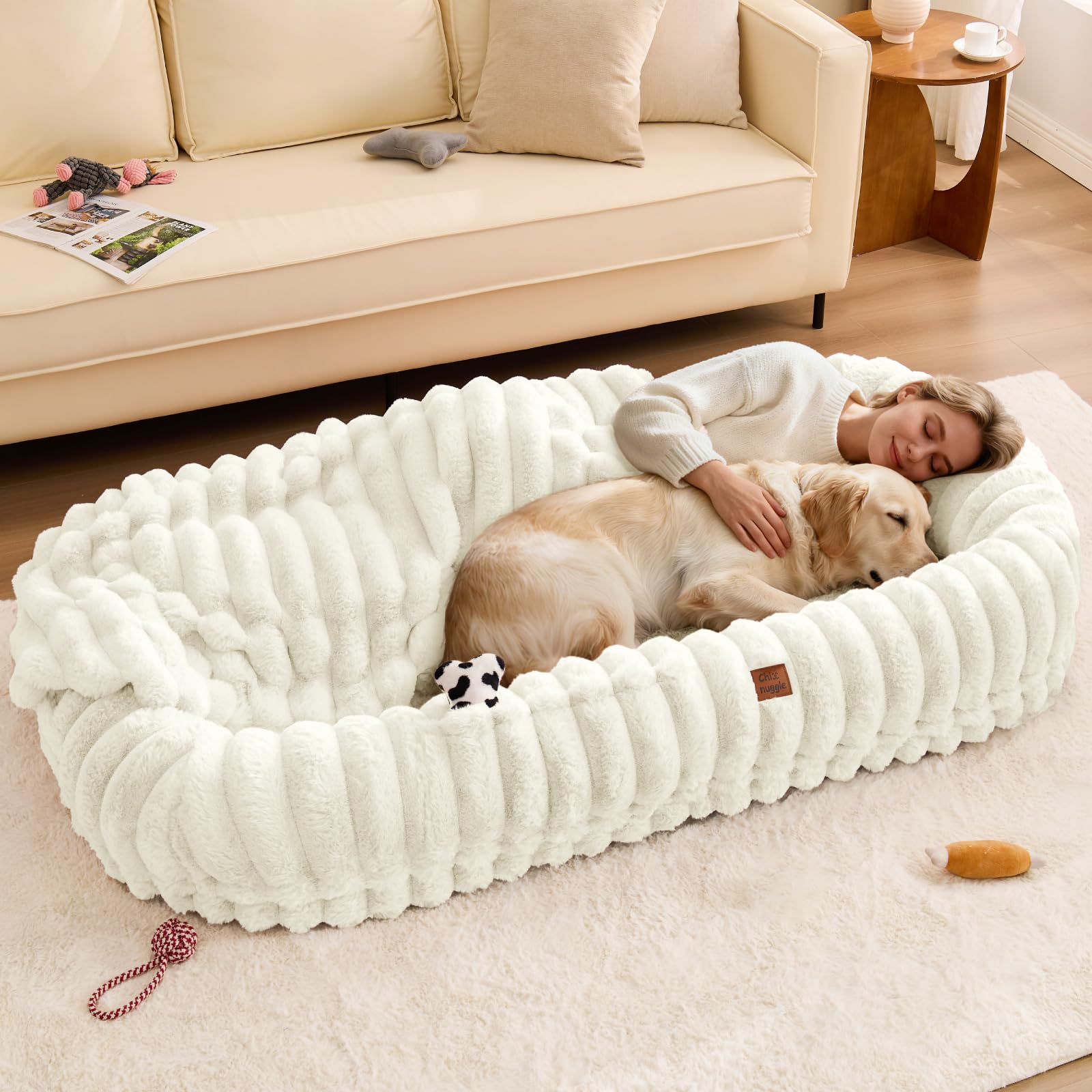 Amazon.com : ChiXnuggle Human Dog Bed for Adult - Luxury Striped