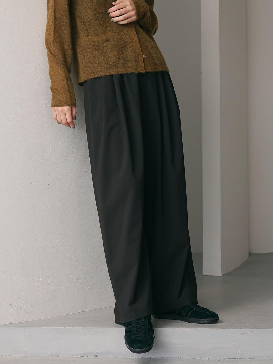 [ビューティー&amp;ユース ユナイテッドアローズ] 毛ポリエステルブレンド ワイドタックパンツ 16141266577