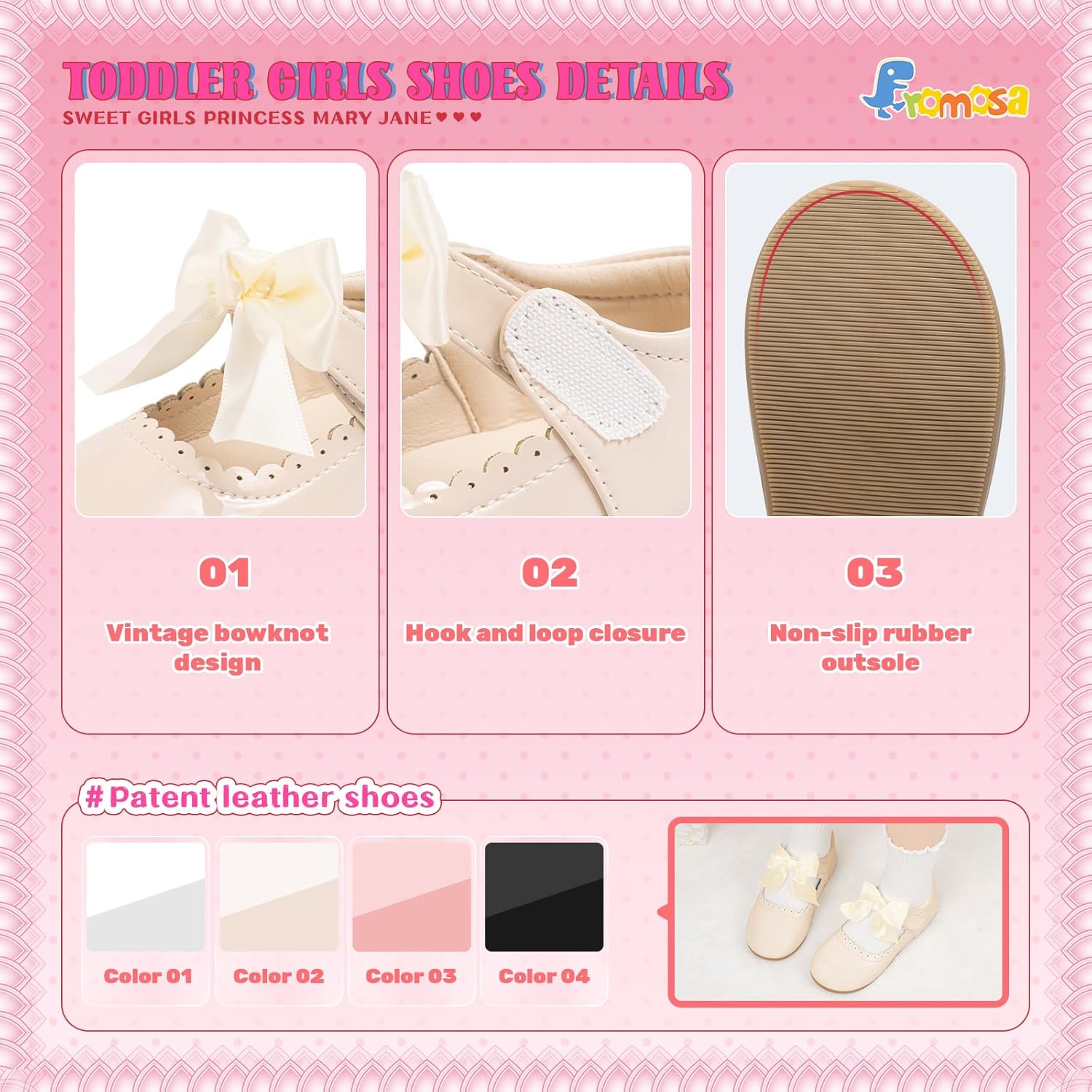 Toddler Girls Mary Jane Dress Shoes Ballet Flats Little Girls Soft Slip-On Bowknot Princess Shoes Wedding Party Casual Walking School Uniform Moccasins Baptism Shoes - Image 4