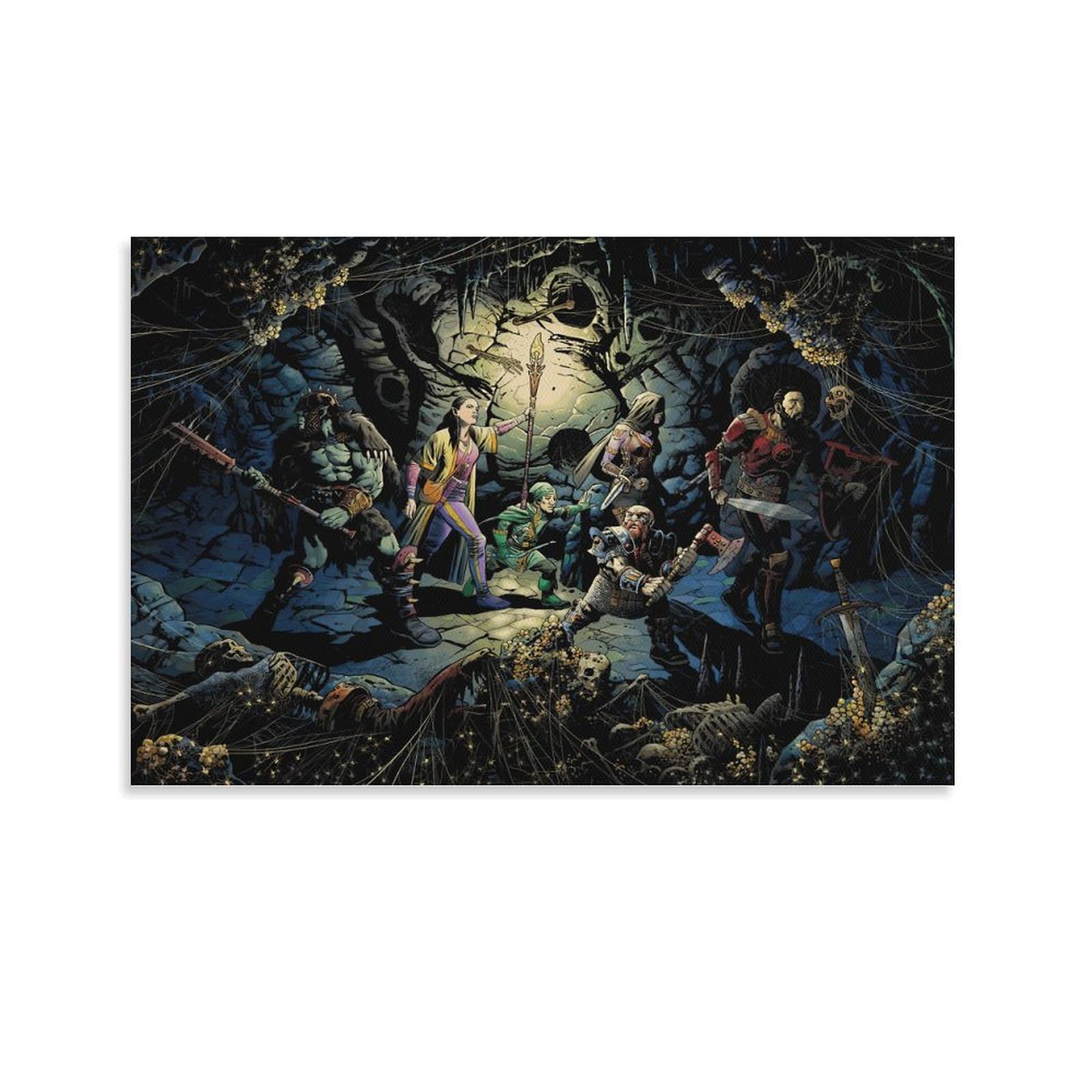 Poster Donjons & Dragons Sur Toile - Impression D'art Moderne 50x75 Cm - Décoration Geek Pour Chambre Ou Bureau
