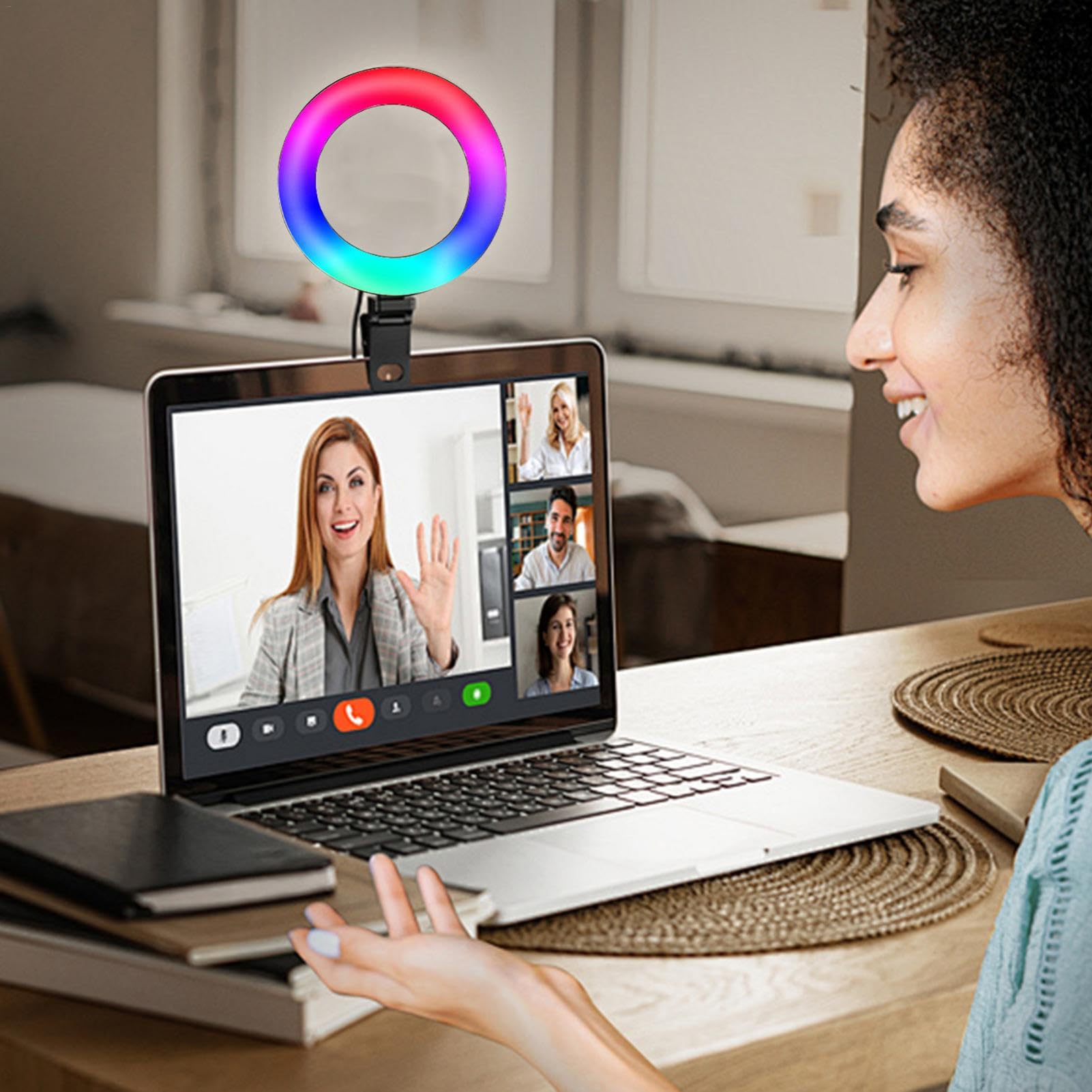 Amazon.co.jp: ポータブル自撮りリングライト | 4.5インチ 回転可能な