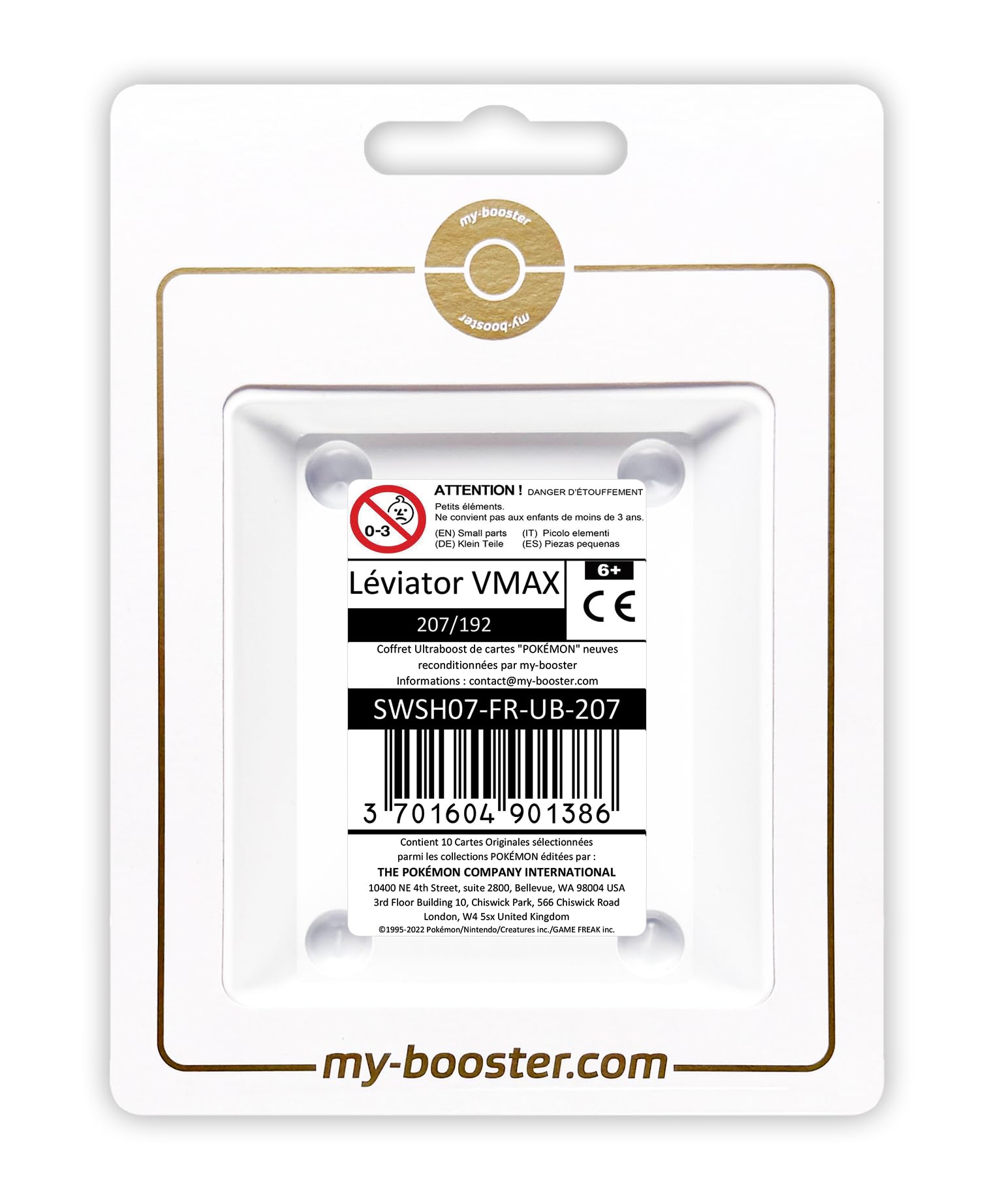 My-booster Léviator VMAX 29/192 Full Art – Coffret 10 Cartes Pokémon Françaises – Évolution Céleste – Ultraboost X – Sans Doublon