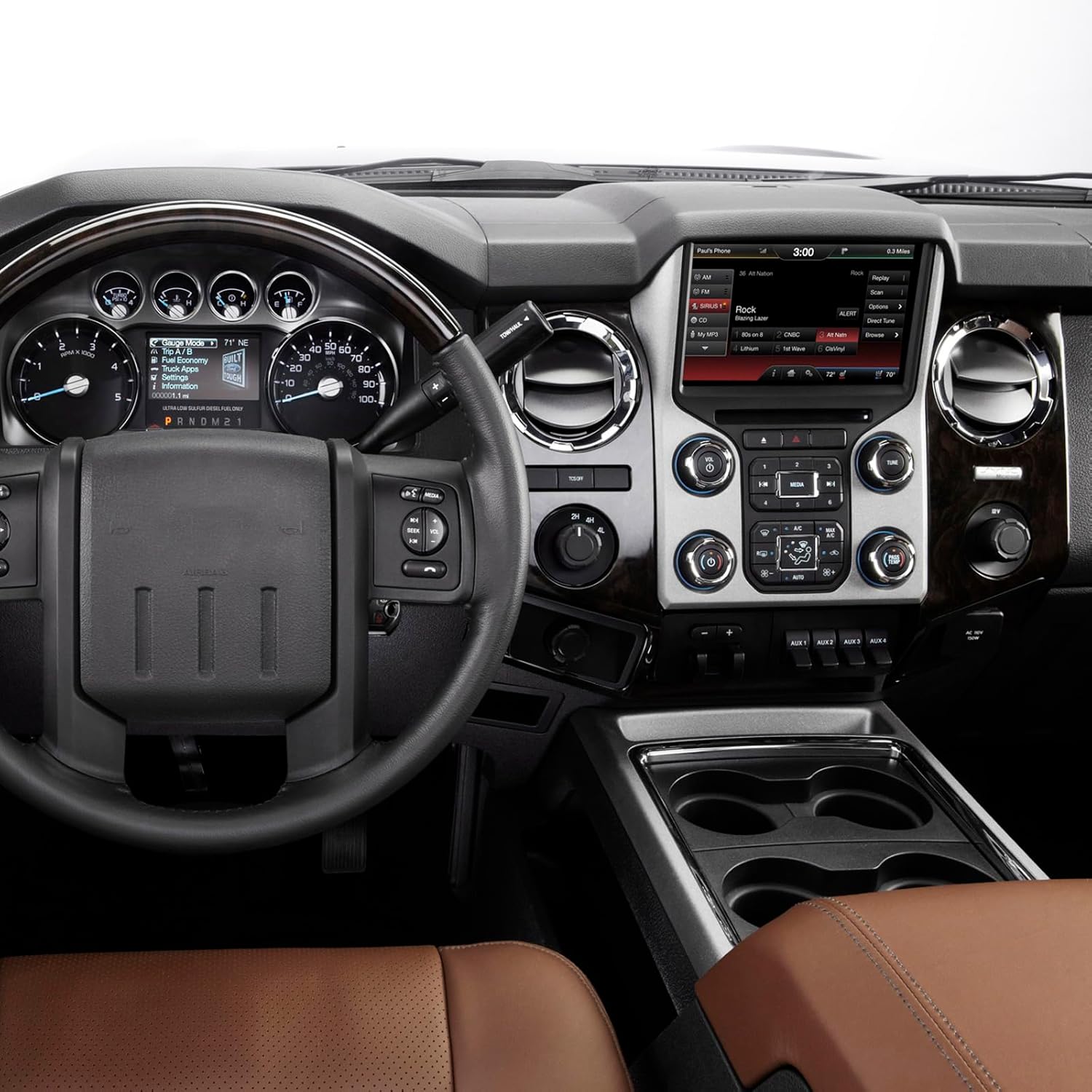 Front Center Console Cup Holder Insert Compatible with Ford F250 F350 F450 F550 Super Duty 2011-2015 Replaces BC3Z7813562AA BC3Z-7813562-AA