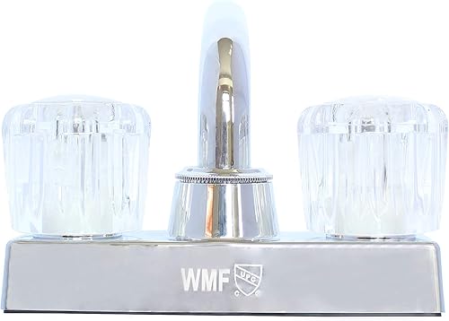 Miniatura 4 de WMF -4225-1-CP - Grifo de lavandería con mango de cristal doble y rosca de manguera de 34 '' en el caño con acabado cromado