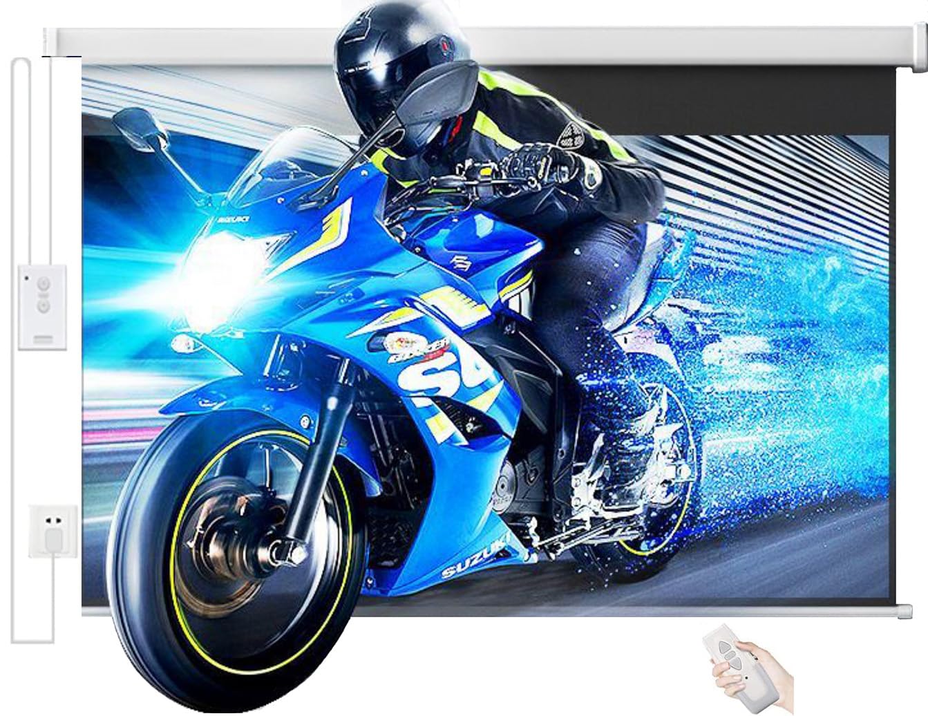 Amazon | 110インチプロジェクタースクリーン電動格納 吊り下げ式 大