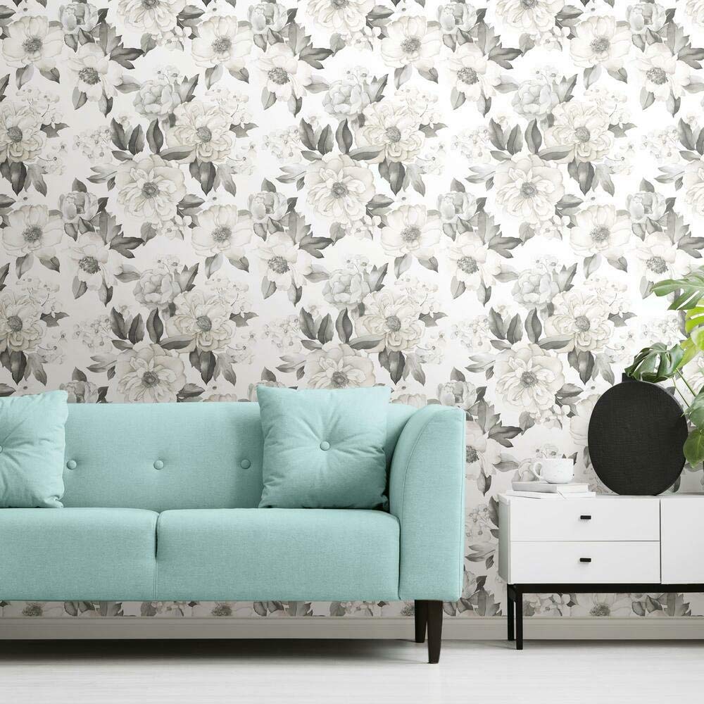 Papier peint adhésif aquarelle floral bouquet repositionnable sans colle