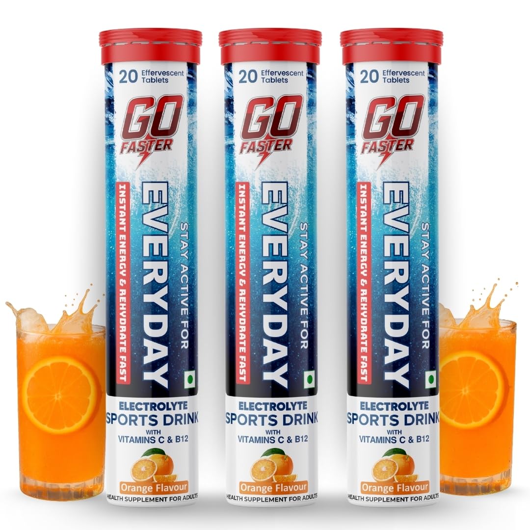 GOFASTER Everyday Electrolyte Energy & Hydration Drink - Low Sugar Sports Drink with 5 Essential Electrolytes, Vitamin C & B12-60 Effervescent Tablets (Makes 15 Litres)-image-44