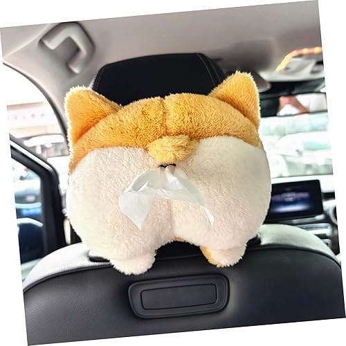 Miniatura 4 de 1 soporte de pañuelos de felpa para automóvil, bonito dispensador de servilletas, fácil de instalar, organizador de pañuelos para automóvil y hogar,