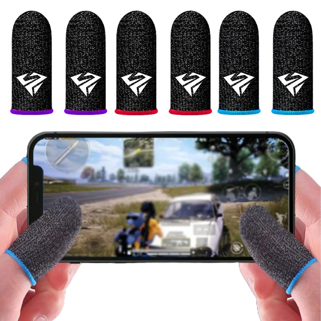 6 Pezzi Pubg Mobile Game Finger Sleeve Finger Sleeve Per Giochi Professionale Touch Screen Thumb Sleeve Traspirante Anti-Sudore Alta Sensibilità Per Giochi
