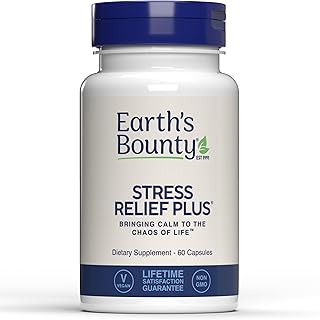 Stress Relief Plus - 60 Vegetarian Capsules - All Natural Formula - Stress Support & Mood Enhancing Supplement - Promotes Calmness