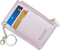 Vista 32 de Carteras pequeñas de cuero delgado para mujeres, tarjetero, cartera, monedero con llavero beige (B-Beige)