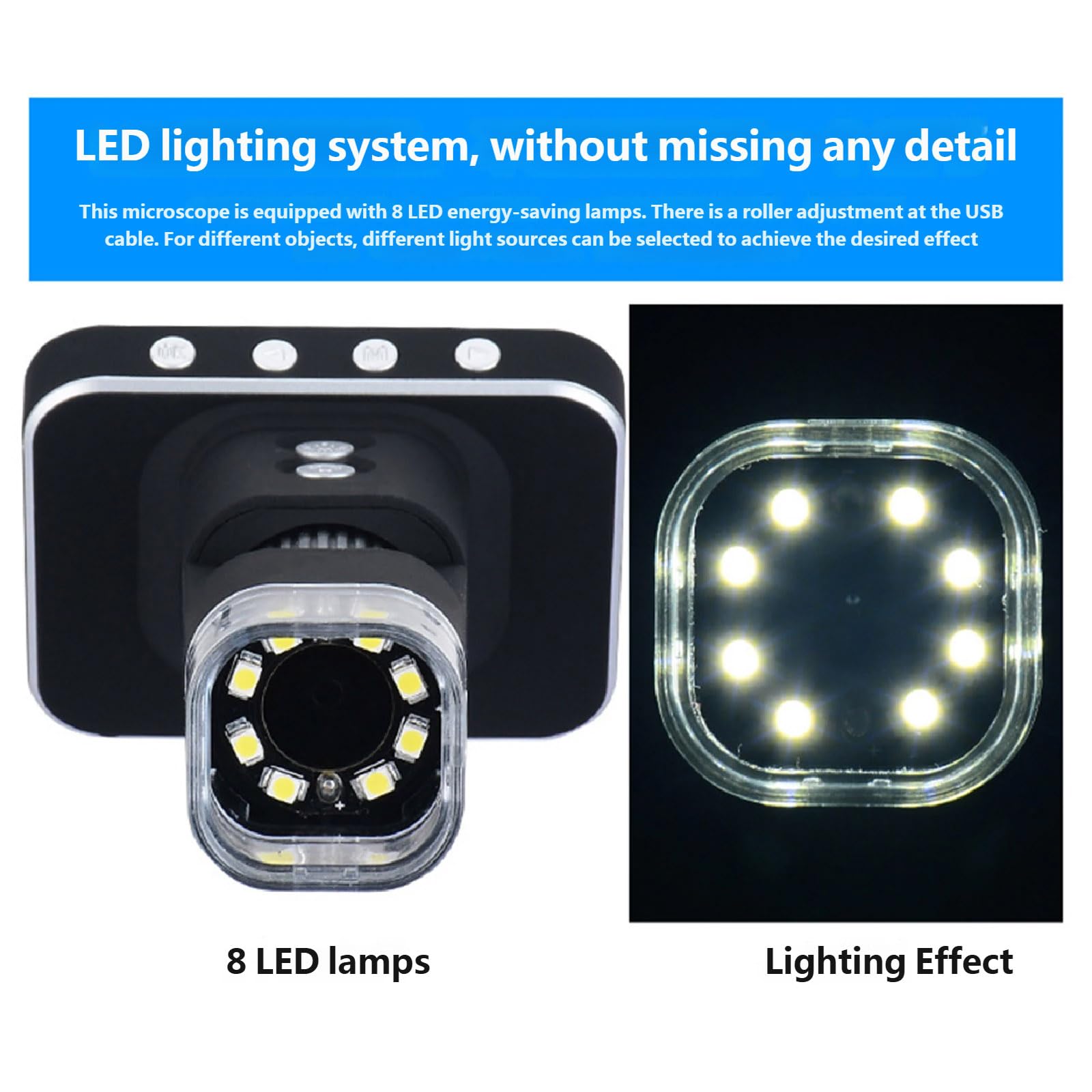 Microscopio portatile portatile con LCD da 3,5 pollici 500X per l'apprendimento della scienza regolabile LED luce portatile microscopio lente d'ingrandimento