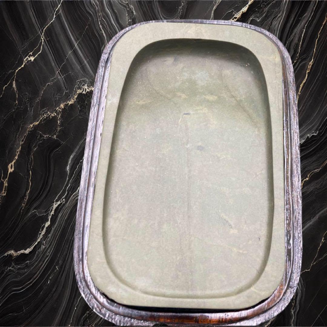 Amazon.co.jp: 15 緑石硯 箱付 書道 中国硯 12×7.5㎝ : 文房具