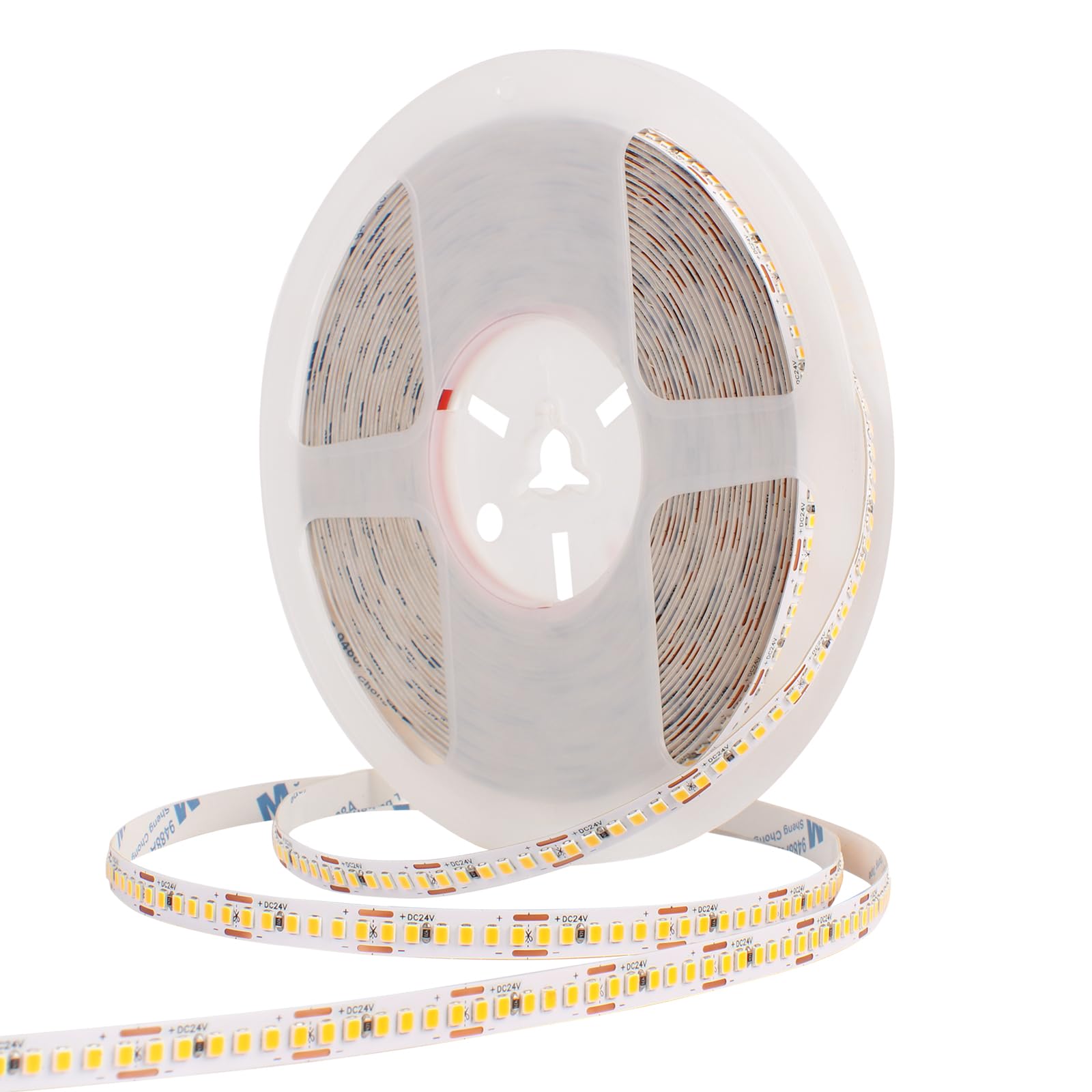 Tayire DC24V COB LED Strip Warm White 3000K, 10m 240LED/m LED Strip Light, CRI90+ 8mm LED Strip COB LED Strips for Bedroom, Kitchen, Home Decoration (Single LED Strip)