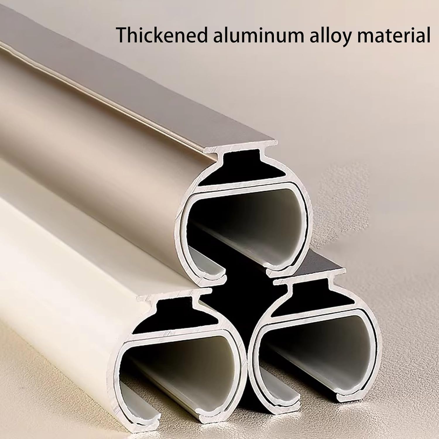 Double Rails System 3-20ft Double Row Curtains Tracks Wall Mounted Heavy Duty Drop Curtains Rails Roman Rod Aluminum Sliding Curtains Track Room Dividers With Silent Rollers(Gold,6m(19.7ft))