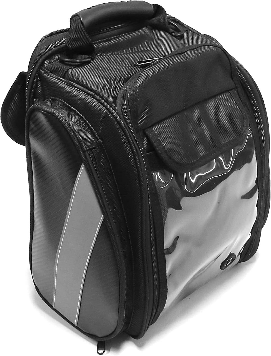 MZS Motorcycle Tank Bag, 19L-24L Expandable Strong Magnetic Gas Tank Bag, Dual Use Waterproof Motorbike Helmet Bag Luggage Storage Backpack fit Street Enduro Sport Adventure Cruiser Touring Bike