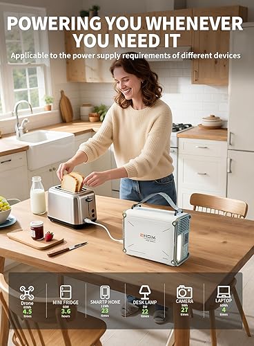 Miniatura 3 de EHOM Estación de energía portátil de 350 W (pico 700 W), generador solar EP350 de 299 Wh con 120 V de onda sinusoidal pura ACUSBtoma de corriente