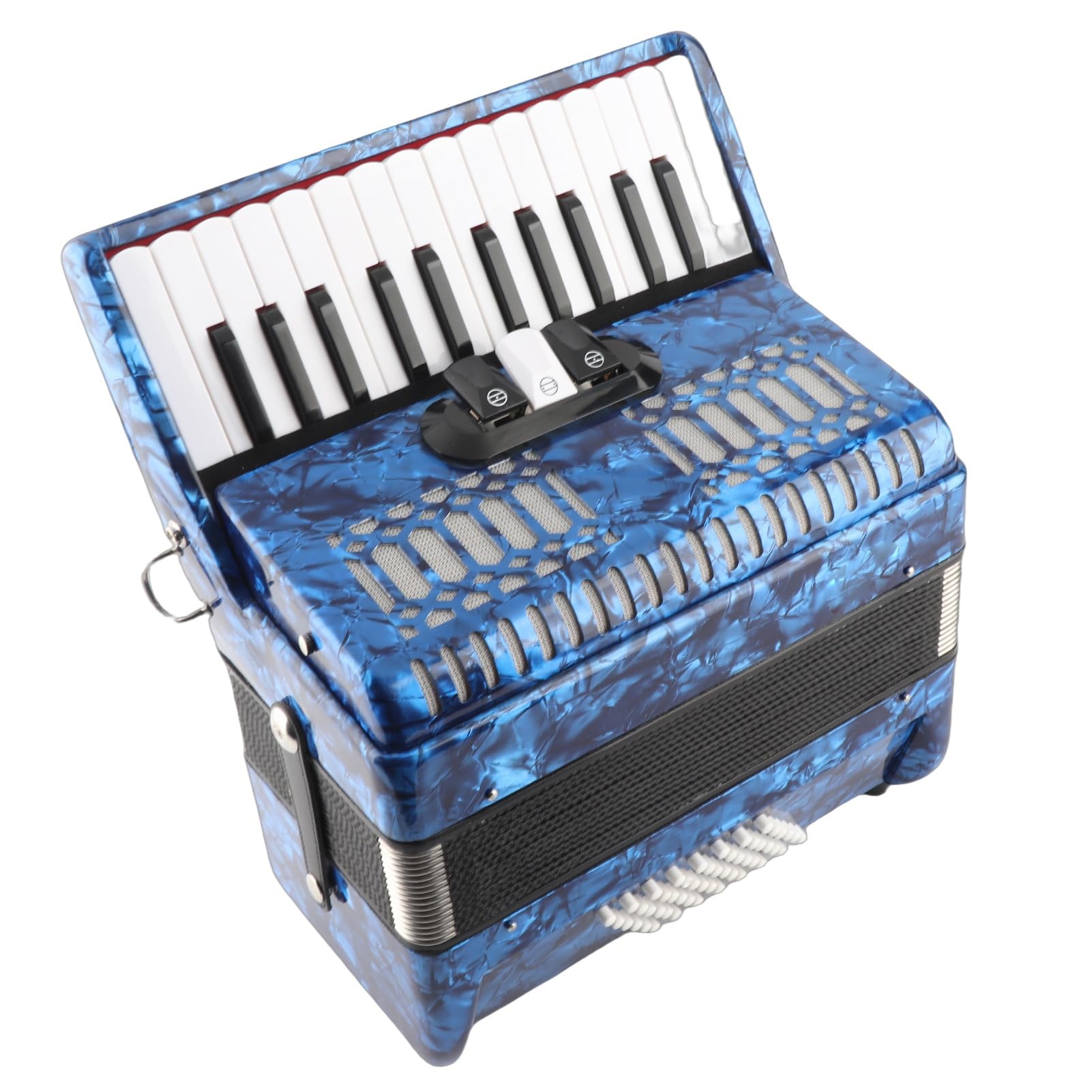 Sxhlseller IRIN Fisarmonica in Celluloide ABS 26 Tasti 48 Bassi Strumento a Tastiera per Pianoforte con Salvietta e Borsa, Pulsante dei Bassi Sensibile, Adatto per Performance Sul Palco