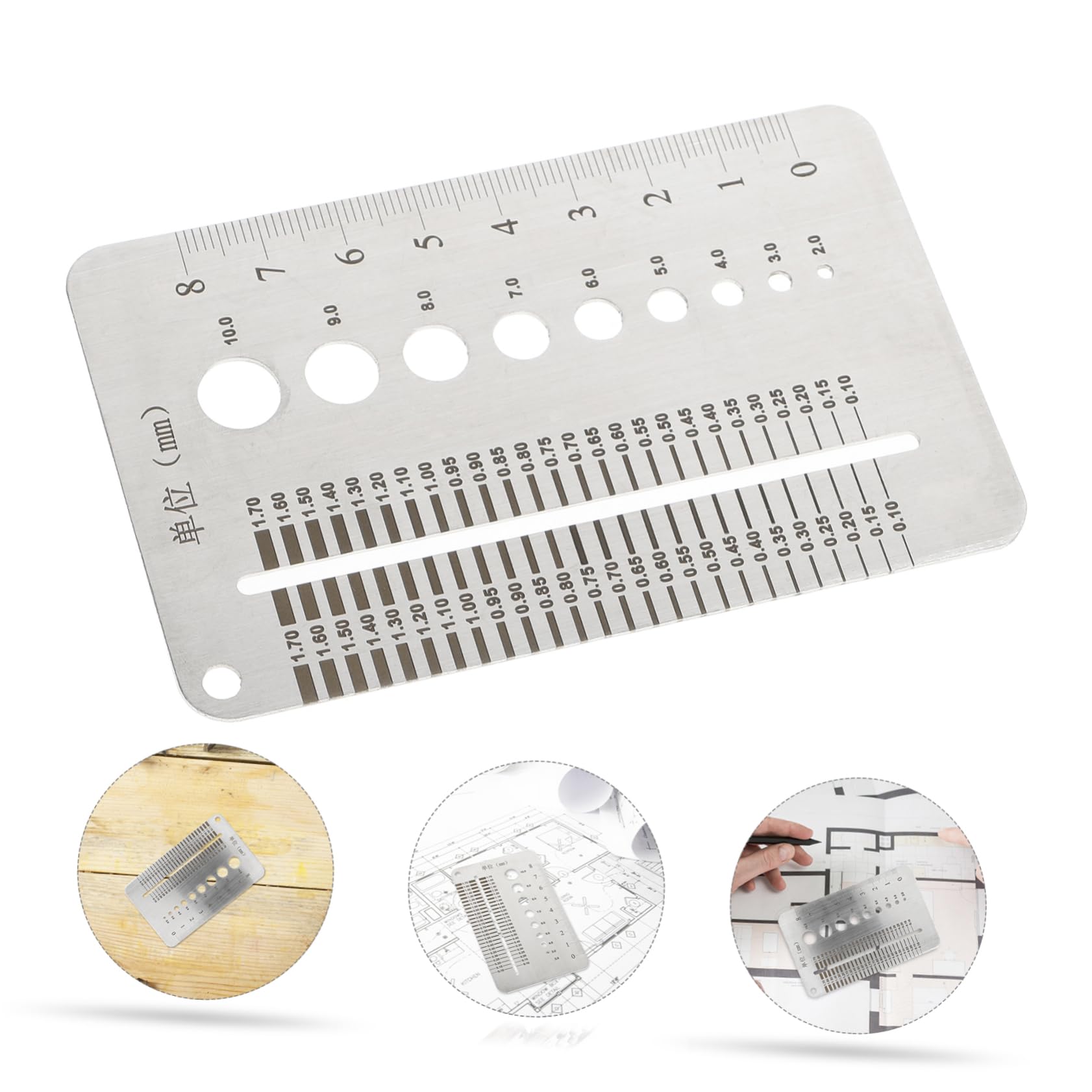 STOBAZA Gauge Straight Ruler Gap Measurement Tool Metric Gauge for Precise Valve Thickness and Gap Measurement