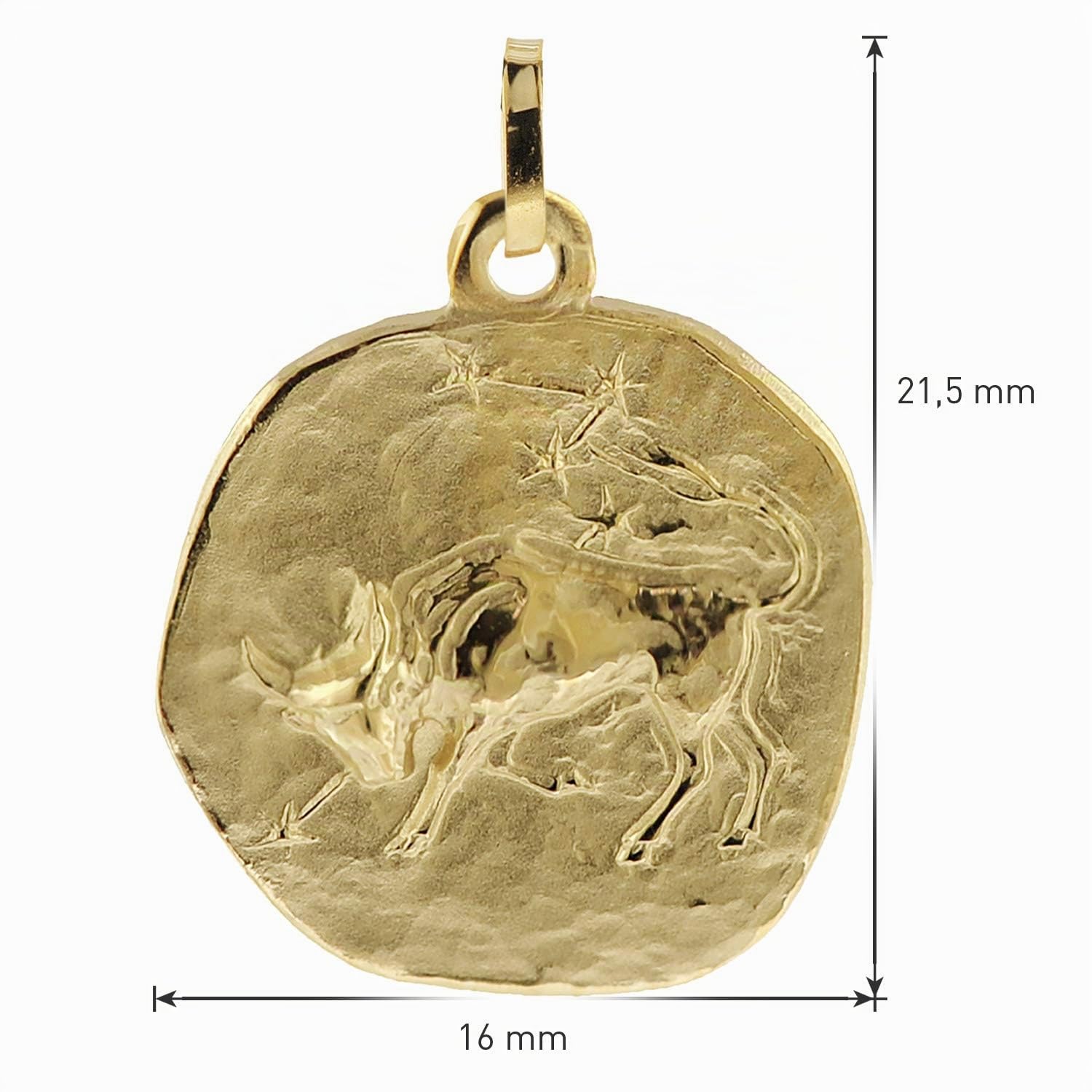 trendor Sternzeichen-Anhänger Stier 333 Gold 16 mm 08725-05 | Anhänger Tierkreiszeichen für Damen, Herren und Kinder, Echtgold,