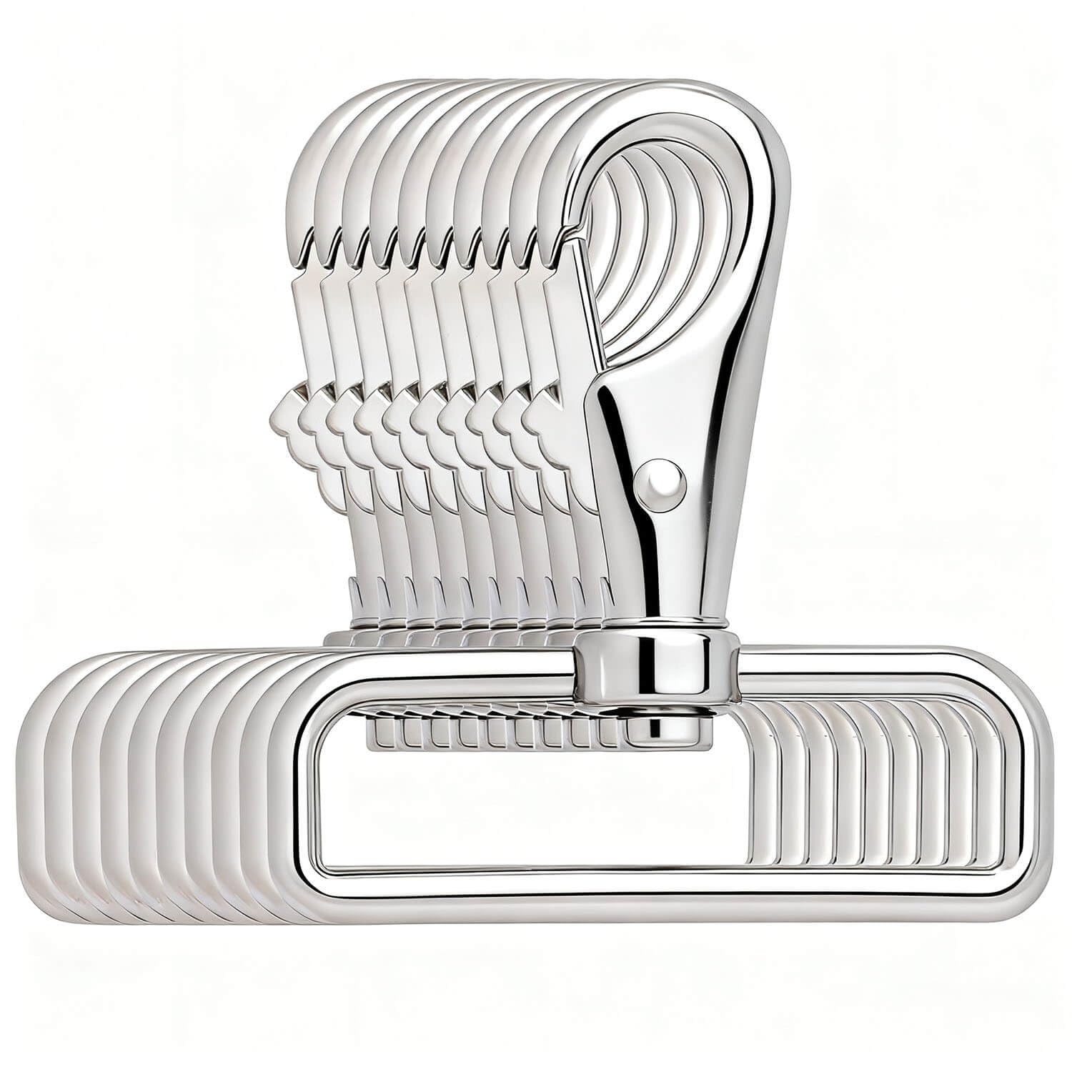BIKICOCO 2'' Swivel Trigger Tilt & Bump Thumb Knob Bolt Snap Hook Lobster Claw Clasp Spring Loaded Clip, Silver - Pack of 10