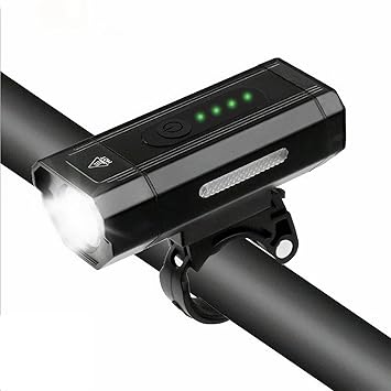 Linist Super Bright LED Bicycle Light, Bicycle Headlight Outdoor Light Rechargeable Warning Light with Power Display