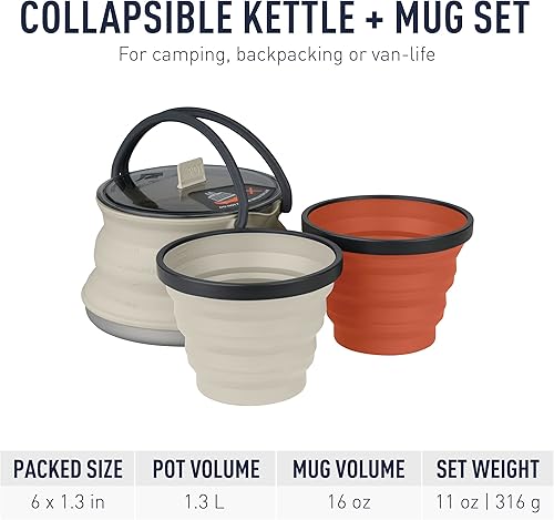 Miniatura 2 de Sea to Summit X-Pot - Juego de tetera y taza plegables para mochileros y campamentos