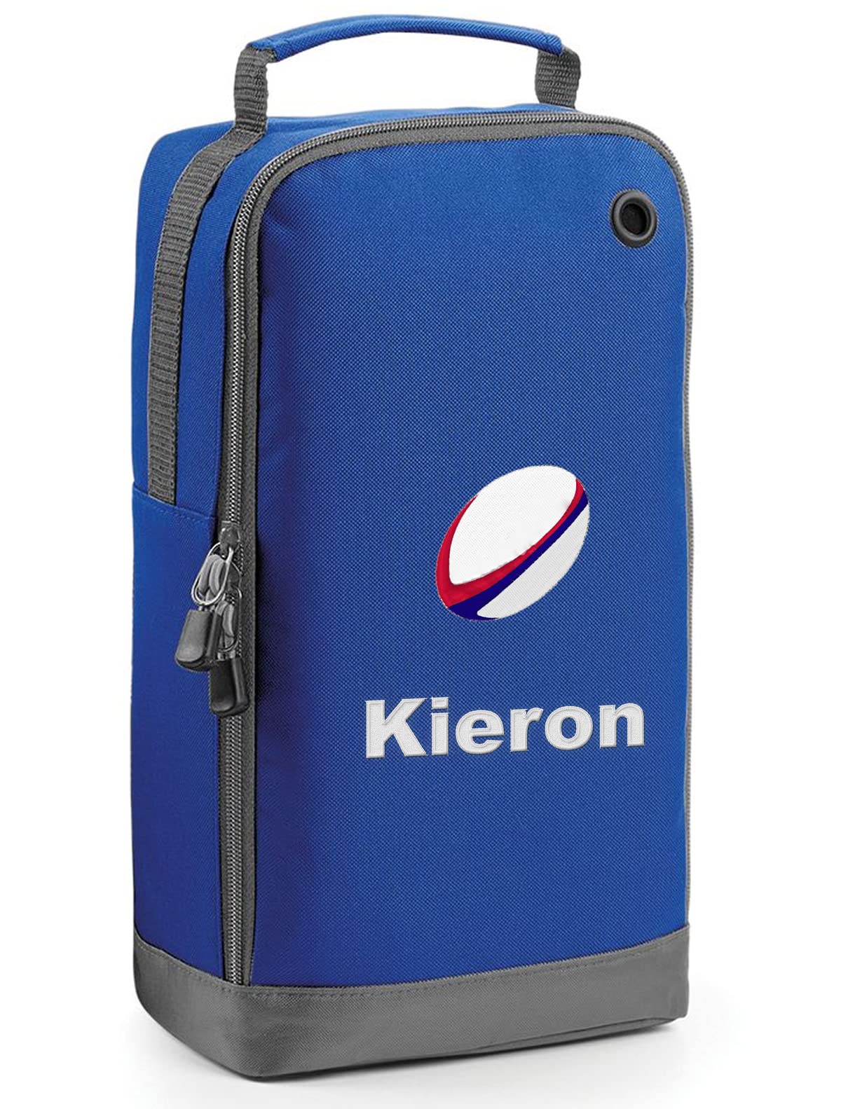 The T-Shirt Barnicle Personalised Kids Rugby Boot Bag Embroidered with Rugby Ball and Childrens Name