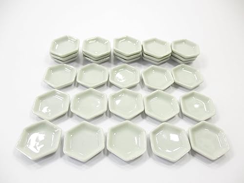 Miniatura 3 de 10 Mini Plato Hexagonal Blanco Plato Casa de Muñecas Cocina Miniatura Cerámica 13262