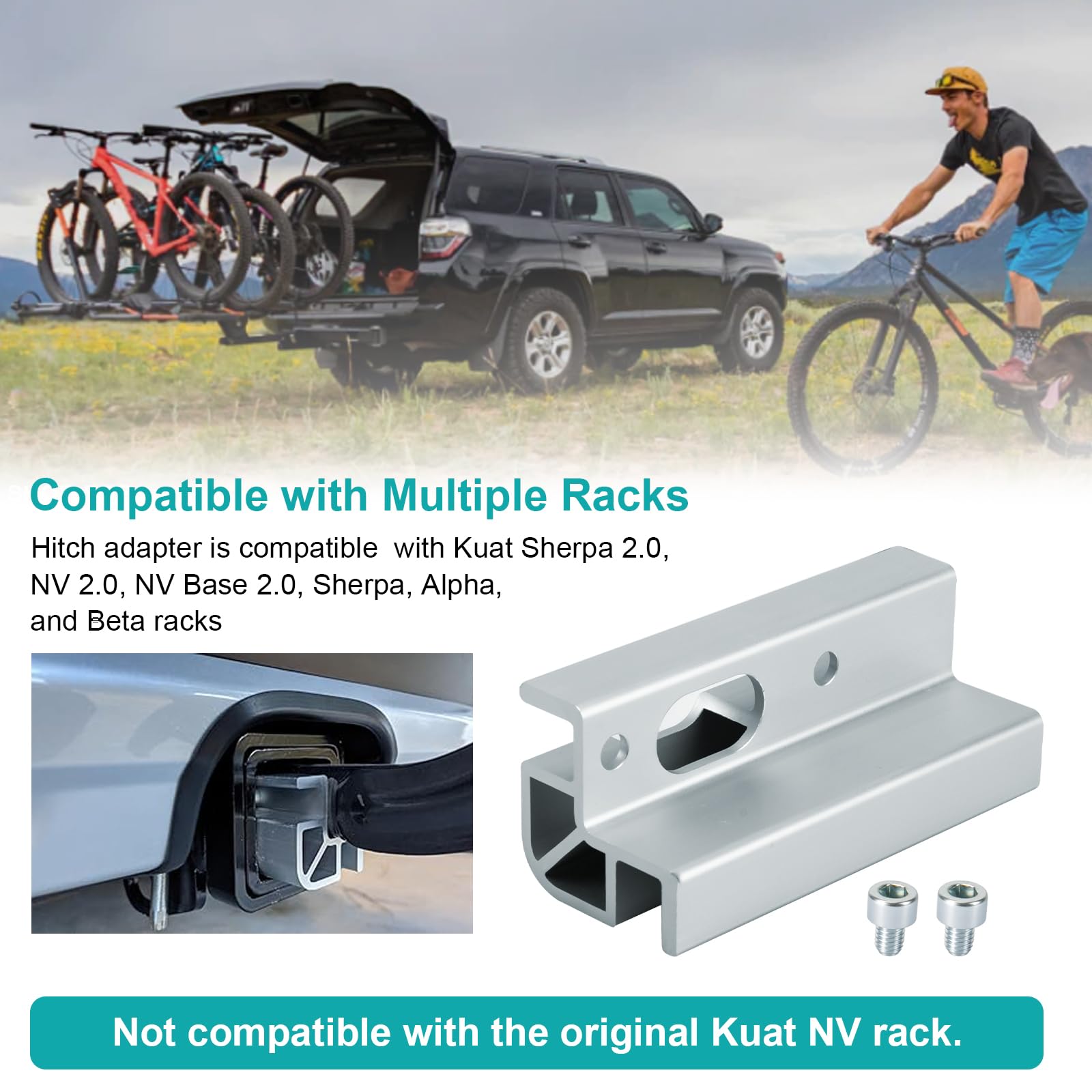 Bike Hitch Rack Receiver Adapter for Kuat D101 1.25