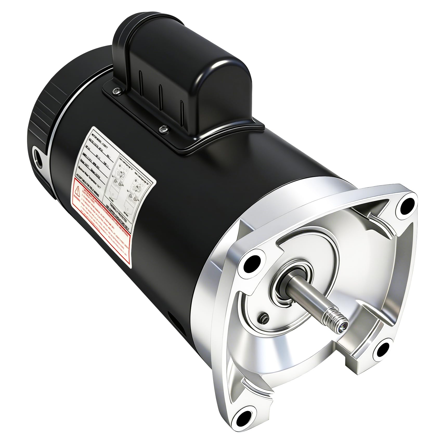 Photo 1 of **USED** B2854 Pool Pump Motor, Replacement for Century/AO Smith 1.5 HP Pool Pump Motor, 1.1 Service Factor, Square Flange, 56Y Frame, 3450 RPM, 230/115 V, 8.0/16.0 Amps, PSC, ODP Housing