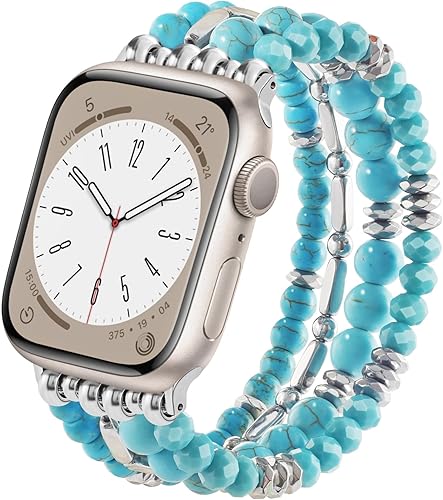 Vista 13 de VISOOM Pulsera de cuentas boho compatible con Apple Watch Band de 40 mm/38 mm/41 mm/42 mm Series 11 10 9 8 7 SE Series 6/5/4; correa de reloj