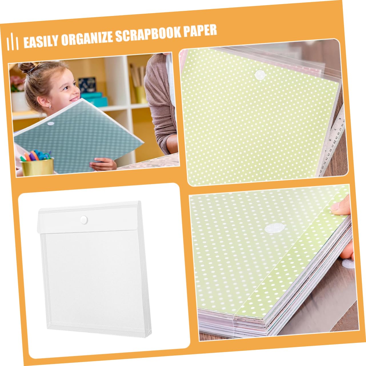 Plastikowe torby do przechowywania zdjęć, album do scrapbookingu, nizer z bezpiecznym zapięciem, do papieru rzemieślniczego, trwałe i lekkie, idealne do projektów DIY i wspomnień, 12 szt