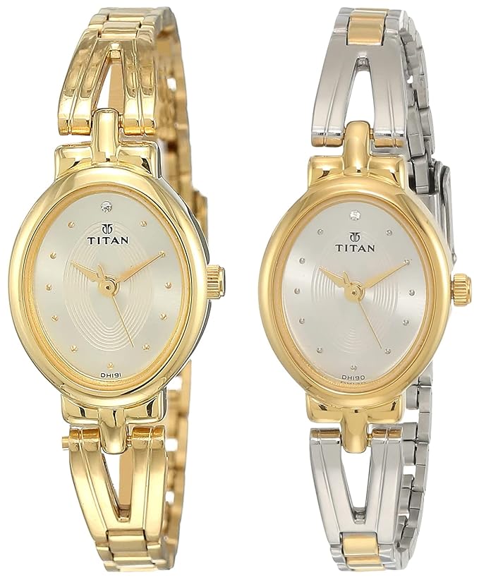 Titan Women Metal Karishma Revive Analog Champagne Dial Watch-Nl2594Ym01 Karishma Revive Analog Silver Dial Watch-Nl2594Bm01, Band Color-Assorted