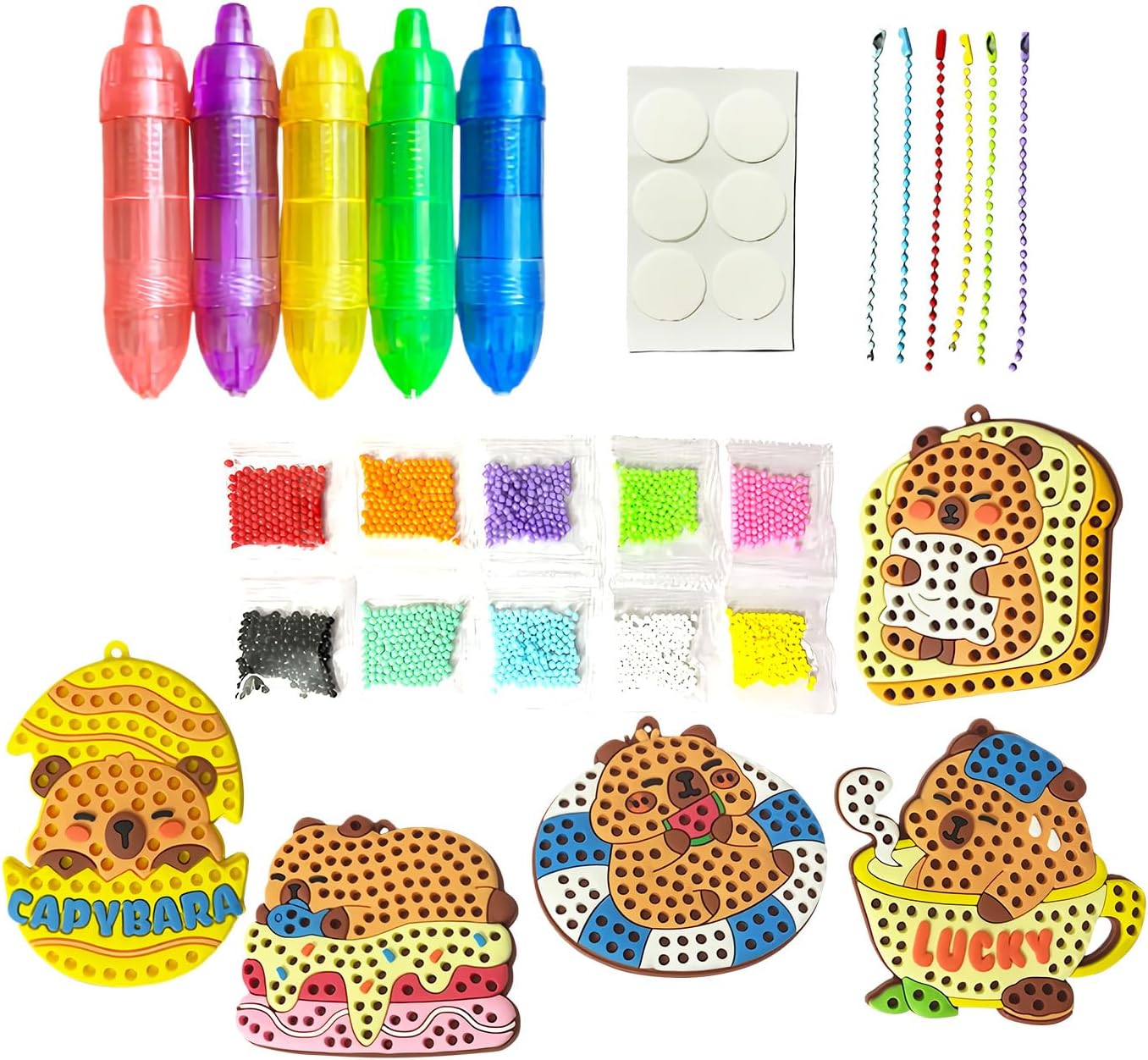 Girls Bead Kit - Educational Art Supplies - Children Handmade Bead Art Dotting Kit,for Boys Girls Home School Party Class Play Education Birthday