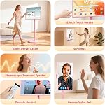 VLH 32 inch FHD Smart Portable TV, Rolling TV On Wheels,8G +128GB Storage, Android 15 OS,EDLA-Certified,Portable Touch Screen Monitor,38400mAh Battery,Removable 500W Camera (32 inch Pink) | EDLA-Certified Android 15 OS,38400mAh Battery Powered,8GB RA