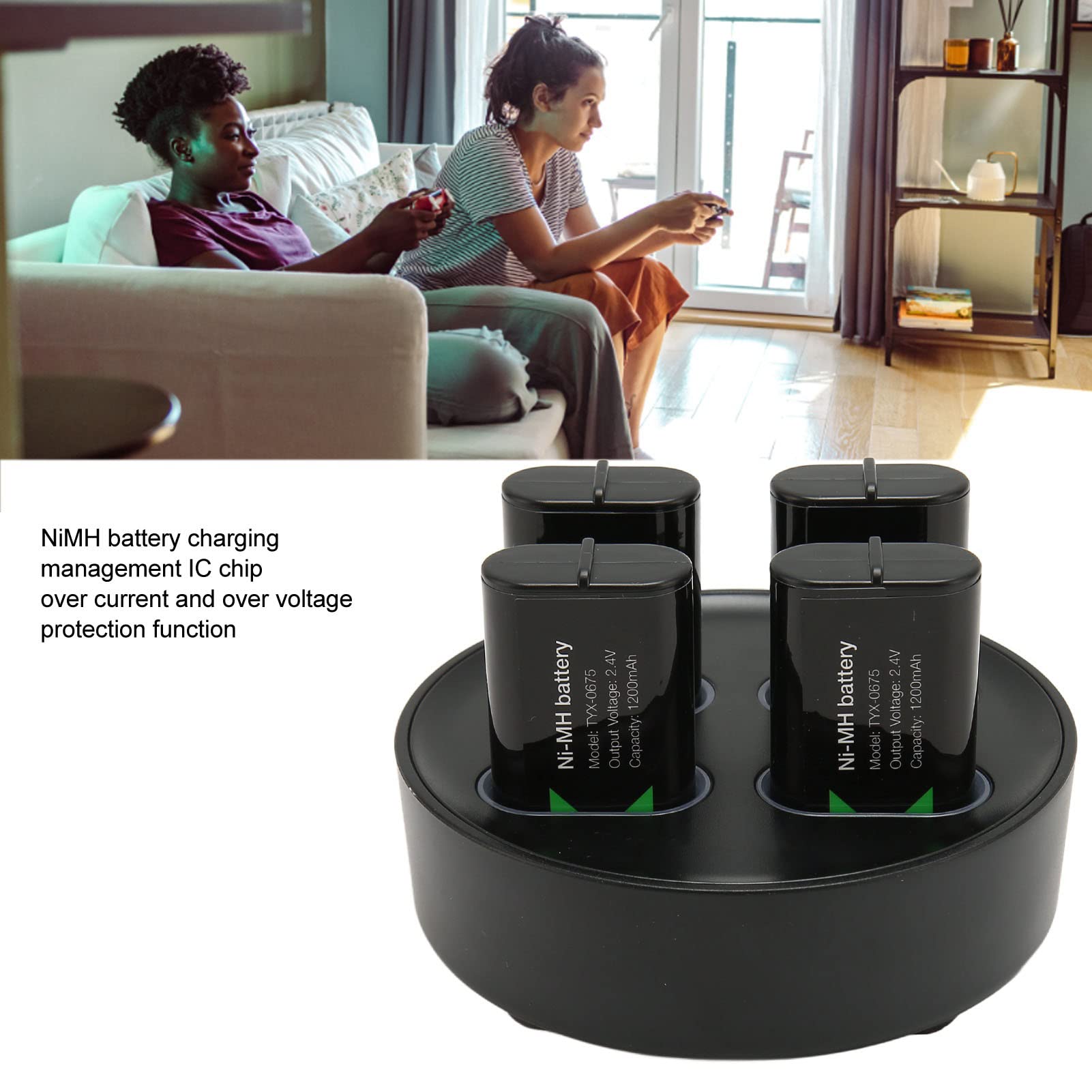 Batteria Ricaricabile per Controller, 4 Batterie Ricaricabili di Backup Ad Alta capacità da 1200 MAh con Dock di Ricarica e Cavo per e Series X